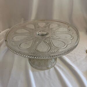 Vintage Clear Glass Cake Stand